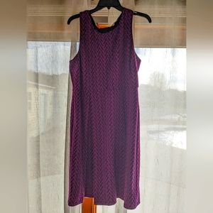 41 Hawthorn Purple and Black Chevron Knit Dress, Sz XL
